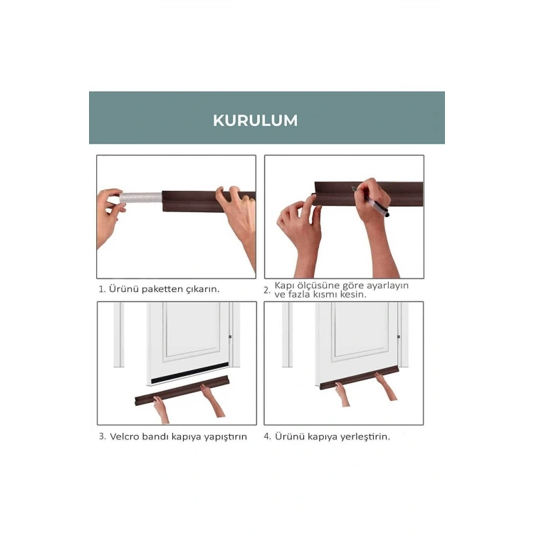 Kapı Altı Rüzgar Önleyici Isı Yalıtım Süngeri Eşik Altlığı Stoper Rüzgarlık Toz Soğuk 2adet Bej
