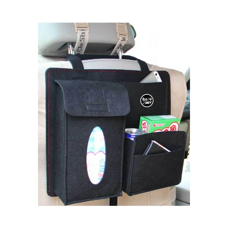 Keçe Araba Koltuk Arkası Oganizer Islak Mendil Cepli Oto Eşya Toparlayıcı Düzenleyici
