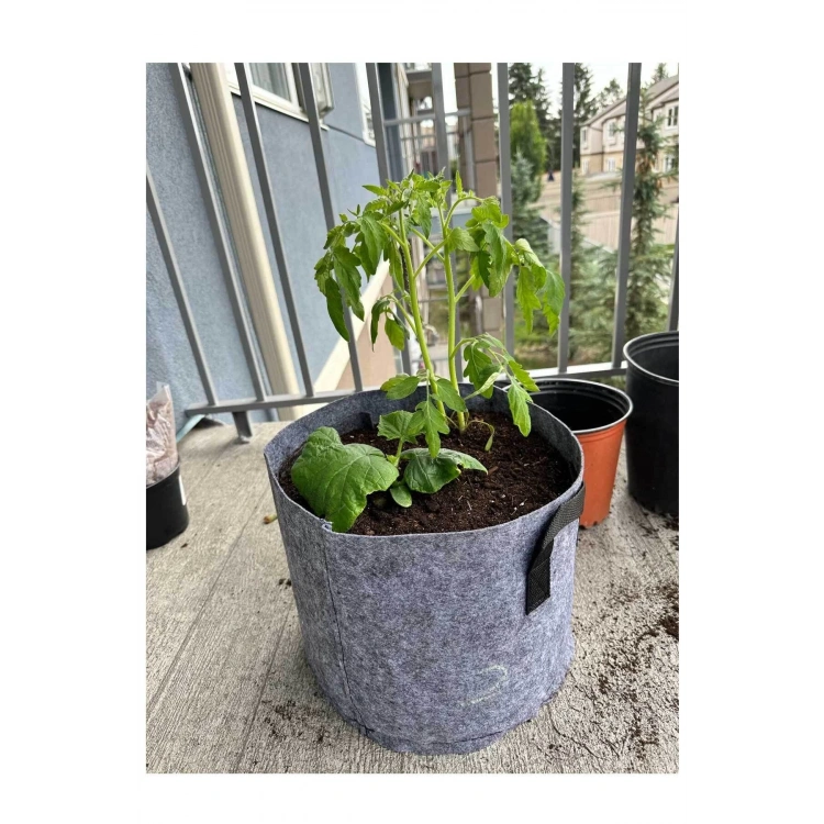 Keçe Sebze Bitki Yetiştime Saksısı Bitki Yetiştirme sepeti 40x35cm