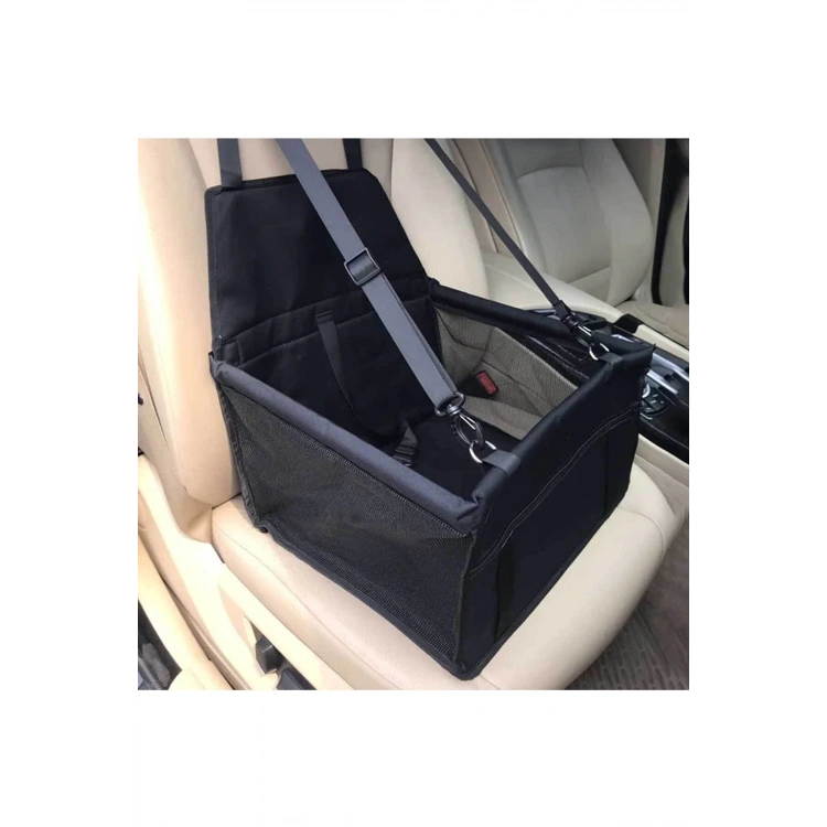 Kedi Köpek Taşıma Çantası Araba Otomobil Için Askılı Köpek Sepeti Fileli Cepli 45x35