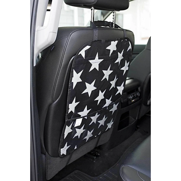 Koltuk Arkası Organizer Yıldız Baskılı Cepli Koltuk Arkası Koruyucu Ayak Izi Kirlenme Önleyici 1adet