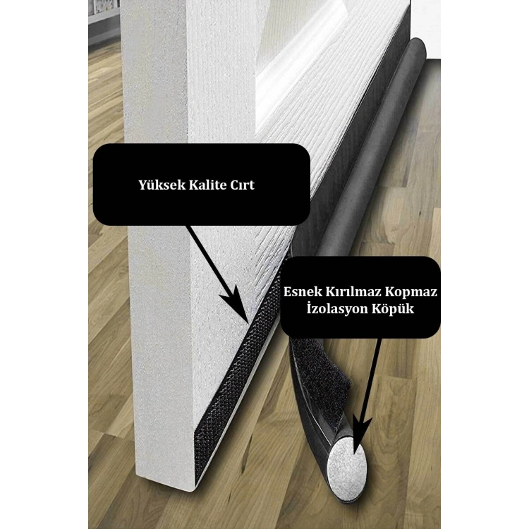 Lüks Kapı Altı Rüzgar Önleyici Sünger 90 Cm Grey