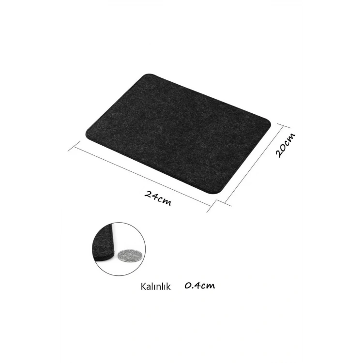 Mause Pedi Kaymaz Keçe Tabanlı Dikişli Kenarlara Sahip Mouse Pedi 24x20 cm
