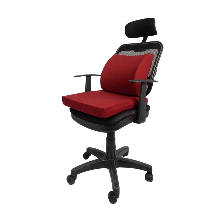 Ortopedik Ofis Sandalye Koltuk Bel Destek Yastığı Sırt ve Oturma Minderi Kare Takım 2li Takım