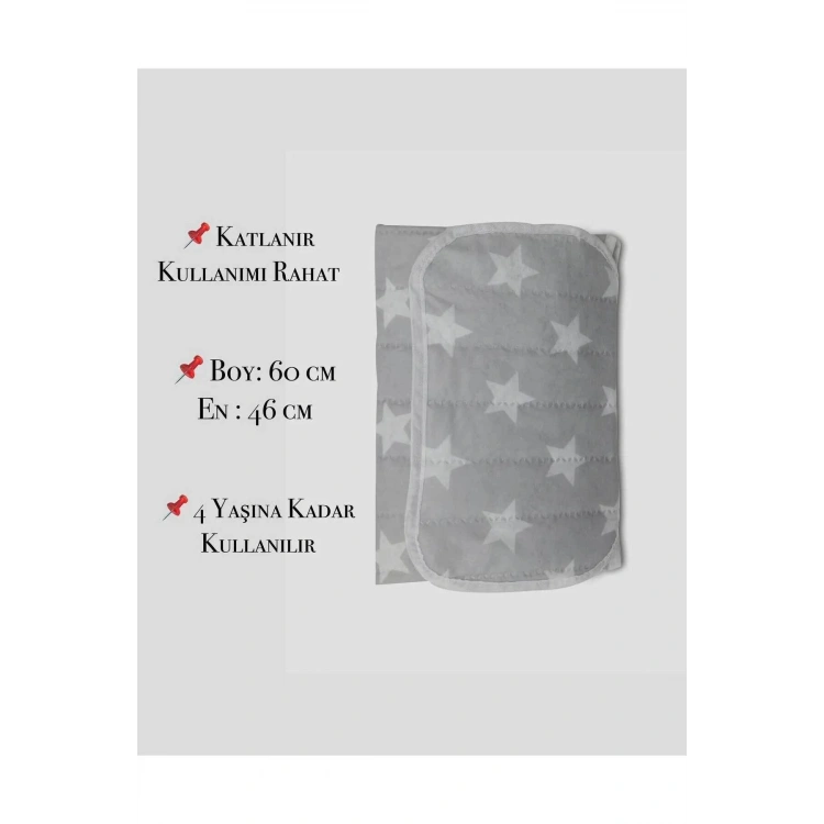 Pratik Alt Değiştirme Matı Minderi Alt Değiştirme Pedi Bakım Örtüsü gri