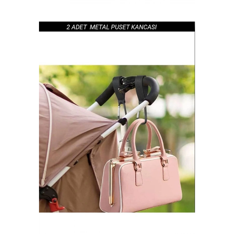 Puset Kancası Bebek Arabası Askı Aparatı 2 Adet Metal