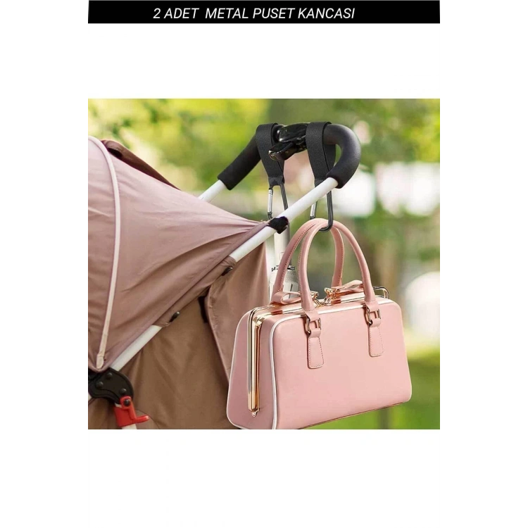 Puset Kancası Bebek Arabası Askı Aparatı 2 Adet Renkli Kanca