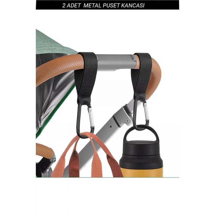 Puset Kancası Bebek Arabası Askı Aparatı Çanta Askısı 2 Adet Metal