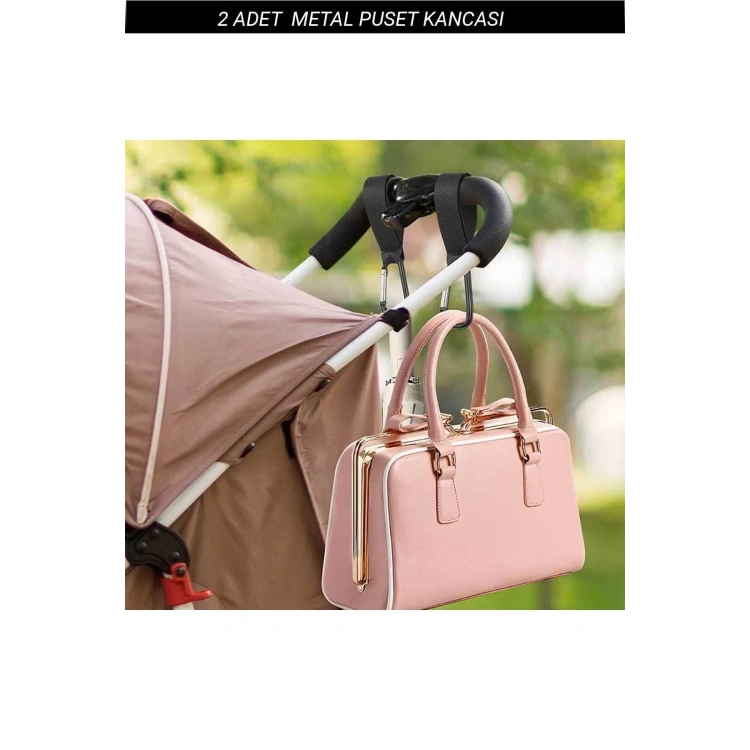 Puset Kancası Bebek Arabası Askı Aparatı Çanta Askısı 2 Adet Metal