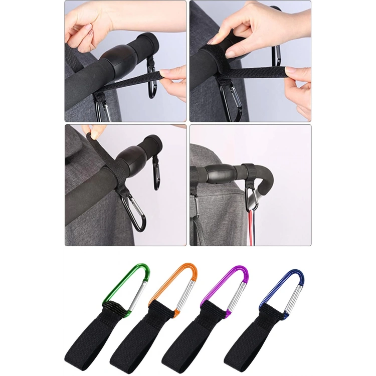 Puset Kancası Bebek Arabası Askı Apatı 2 Adet Renkli Metal Kanca