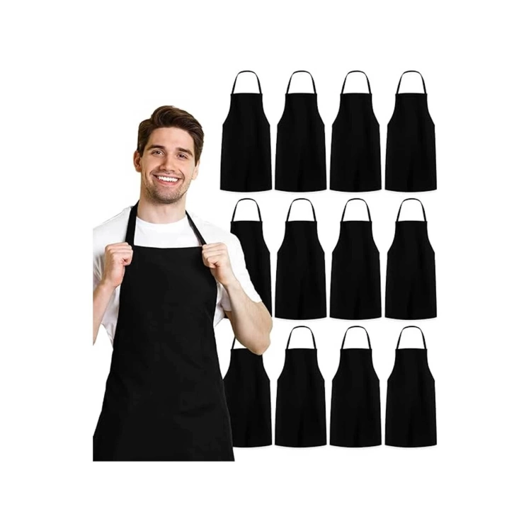 Unisex Mutfak Önlüğü Ekstra Uzun Bağcıklı Mutfak Önlüğü %100 Polyester Şef Önlüğü 12 ADET