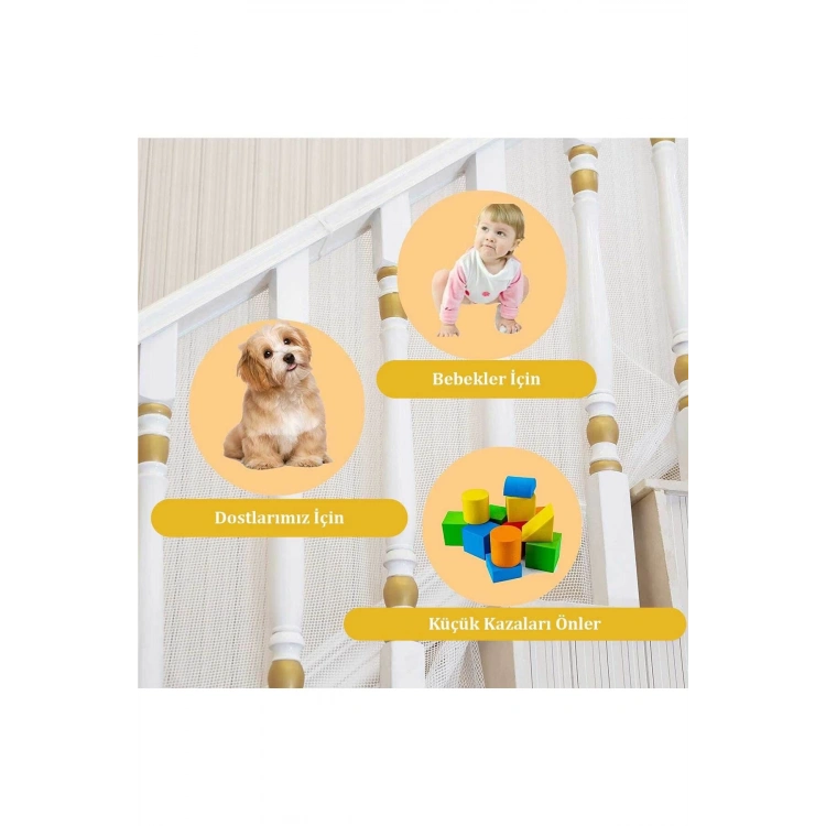 Wang Çocuk&Evcil Hayvan İçin Korkuluk Balkon Ve Merdiven Filesi Çocuk Güvenlik Filesi Koruyucu 300cm