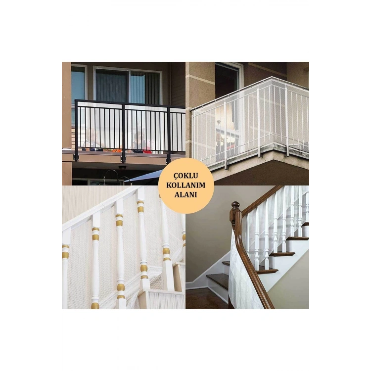 Wang Çocuk&Evcil Hayvan İçin Korkuluk Balkon Ve Merdiven Filesi Çocuk Güvenlik Filesi Koruyucu 270cm