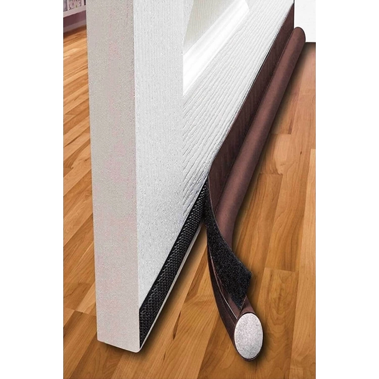 Yeni Nesil Lux Kapı Altı Cırtlı Rüzgar Önleyici Sünger 90 Cm Kahve