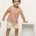 1/3 Yaş Ceylan Baskılı Simli Çocuk Takımı