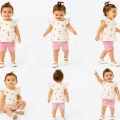 1/3 Yaş Piti Kalp Baskılı Çocuk Takımı