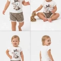1/4 Yaş Leopar Tavşan Baskılı Çocuk Takımı