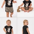 1/4 Yaş Leopar Tavşan Baskılı Çocuk Takımı