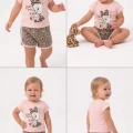 1/4 Yaş Leopar Tavşan Baskılı Çocuk Takımı