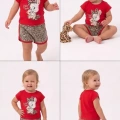 1/4 Yaş Leopar Tavşan Baskılı Çocuk Takımı