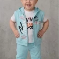1/4 Yaş Winner Baskılı Yelekli 3lü Çocuk Takımı