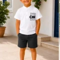 2/10 Yaş Keten Tişört Denim Şort Çocuk Takımı