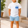 2/10 Yaş Keten Tişört Denim Şort Çocuk Takımı