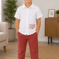 2/10 Yaş Müslin Gömlek Denim Pantolon Çocuk Takımı