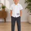 2/10 Yaş Müslin Gömlek Denim Pantolon Çocuk Takımı