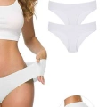 2 Adet Kadın Dikişsiz Lazer Kesim Esnek İz Yapmayan Külot Beyaz
