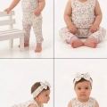3/12 Ay Bandanalı Askılı Pamuk Bebek Takımı