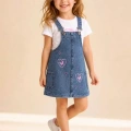 3/7 Yaş Etekli Denim Salopet Çocuk Takımı