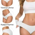 3 Adet Kadın Dikişsiz Lazer Kesim Esnek İz Yapmayan Külot S3 Mudanis