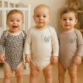 3lü Naturel Bebek Badi Zıbın -%100 Pamuk