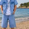 5/12 Yaş Kot(denim) Kumaş Tişörtlü Çocuk Takımı