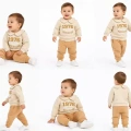 6/24 Ay Bebe Yakalı Penye Bebek Takımı