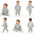 6/24 Ay Bebe Yakalı Penye Bebek Takımı