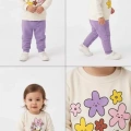 6/24 Ay Çiçek Baskılı Basic Bebek Takımı