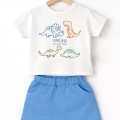 6/24 Ay Dino Baskılı Basic Bebek Takımı
