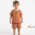 6/24 Ay İp Yakalı Müslin Kumaş Bebek Takımı