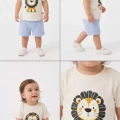 6/24 Ay Keten Şortlu Basic Bebek Takımı