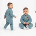 6/24 Ay Peluş Kumaş Fermuarlı Bebek Takımı