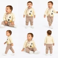 6/24 Ay Uzay Mekiği Baskılı Bebek Takımı