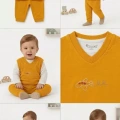 6/24 Ay Yelekli Badyli 3 Parça Bebek Takımı