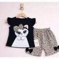 9/24 Ay Leopar Kedi Baskılı Bebek Takımı