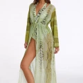 Argento 2106-3025 Kadın Önü Açık Uzun Kaftan