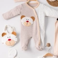 Ayıcık Nakışlı Tulumlu % 100 Pamuk Erkek Bebek 5li Set