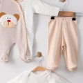 Ayıcık Nakışlı Tulumlu % 100 Pamuk Erkek Bebek 5li Set