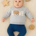 Bear Love Nakışlı % 100 Pamuklu 2li Erkek Takım