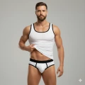 Beyaz Delikli Kumaş Tank Top Slip Takımı